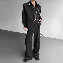 Load image into Gallery viewer, 3D Flower Embroidered Sequined Shoulder Pad Shirt