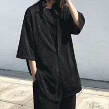 Load image into Gallery viewer, Pleated Breathable Blazer Collar Short Sleeve Shirt