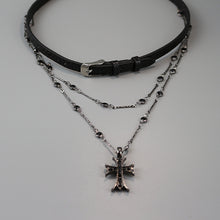 Load image into Gallery viewer, Black Cross Stacking Necklace