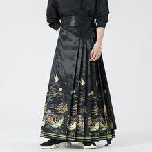 Load image into Gallery viewer, Crane Print Retro Horse-face Skirt Hanfu