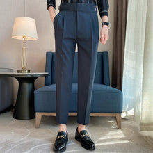 Load image into Gallery viewer, Slim-fit Paris Buckle High-waist Casual Trousers