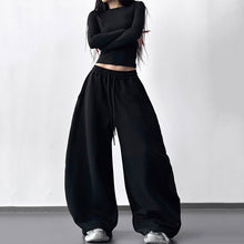 Load image into Gallery viewer, Casual Draped Straight Leg Floor-length Sweatpants