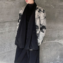 Load image into Gallery viewer, Scarf Ink-print Collarless Jacket