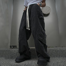 Load image into Gallery viewer, Straight Mid-high Waist Cargo Trousers