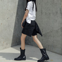 Load image into Gallery viewer, Dark High Waist Cut Edge Shorts