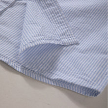 Load image into Gallery viewer, Blue Striped Cotton Loose Casual T-shirt