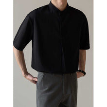 Load image into Gallery viewer, Loose Stand Collar Ice Silk Texture Casual Shirt