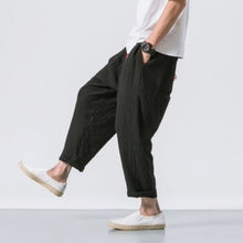 Load image into Gallery viewer, Japanese Casual Cotton and Linen Cropped Harem Pants