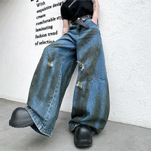 Load image into Gallery viewer, Retro Ripped Backwards Jeans