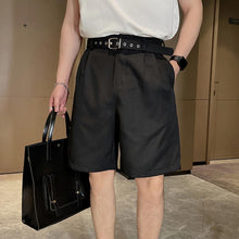 Load image into Gallery viewer, Business Casual Solid Color Belt Shorts