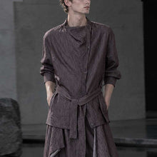 Load image into Gallery viewer, Irregular Slanted Placket Shirt and Trousers Two-piece set