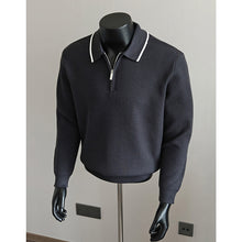 Load image into Gallery viewer, Half-zip Collar Pullover Knit Polo Shirt