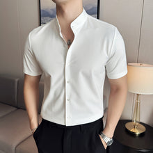 Load image into Gallery viewer, Summer Stand Collar Ice Silk Casual Waffle Shirt