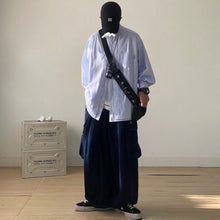 Load image into Gallery viewer, Japanese Fake Two-piece Striped Long-sleeved Shirt