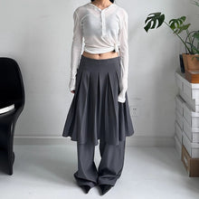 Load image into Gallery viewer, Fake Two-piece Loose Drape Pleated Skirt Pants