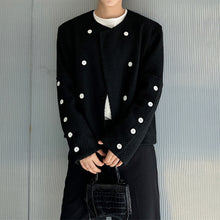 Load image into Gallery viewer, Button-embellished Loose Collarless Woolen Jacket