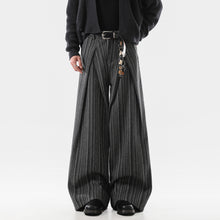 Load image into Gallery viewer, American Loose Striped Wide-leg Tweed Pants