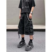 Load image into Gallery viewer, Tie-Dye Multi-Pocket Cropped Cargo Shorts