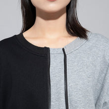Load image into Gallery viewer, Women's Asymmetrical Colorblock Loose Sweatshirt
