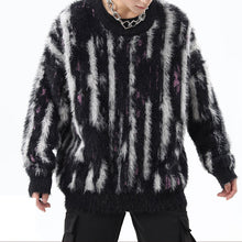 Load image into Gallery viewer, Contrast Color Vertical Stripe Crew Neck Sweater