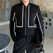Load image into Gallery viewer, Contrast Color Patch Design Short Jacket