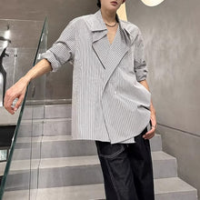 Load image into Gallery viewer, Striped Lapel Casual Loose Shirt
