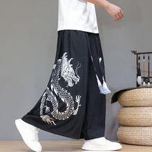Load image into Gallery viewer, Dragon Pattern Straight Wide-leg Pants