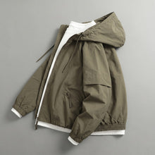 Load image into Gallery viewer, Loose-fit Cropped Hooded Jacket with 3D Tailoring
