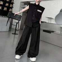 Load image into Gallery viewer, Colorblock Sleeveless Vest Wide Leg Trousers Two-Piece Set