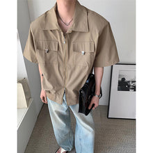 Load image into Gallery viewer, Cropped Shoulder Pads Short Sleeve Cargo Shirts
