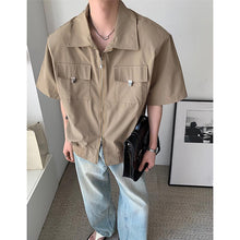 Load image into Gallery viewer, Cropped Shoulder Pads Short Sleeve Cargo Shirts