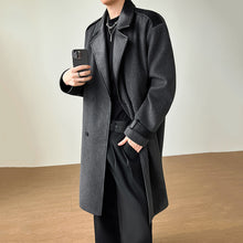 Load image into Gallery viewer, PU Leather Patchwork Warm Wool Coat