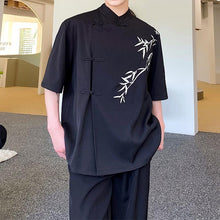 Load image into Gallery viewer, Bamboo Embroidery Stand Collar Button Shirt