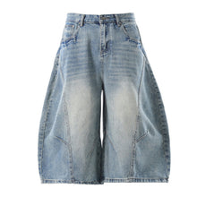 Load image into Gallery viewer, Retro Loose Scimitar Denim Cropped Trousers