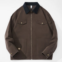 Load image into Gallery viewer, Colorblock Workwear Lapel Washed Jacket