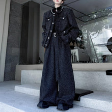 Load image into Gallery viewer, Hand-beaded Frayed Cardigan and Wide-leg Trousers Two-piece Set