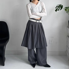 Load image into Gallery viewer, Fake Two-piece Loose Drape Pleated Skirt Pants