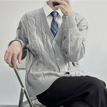 Load image into Gallery viewer, Black DK Uniform Long Sleeve Cardigan Sweater