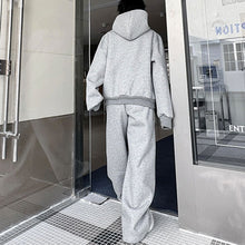 Load image into Gallery viewer, Hand-beaded Hooded Sweatshirt and Wide-leg Pants Casual Suit