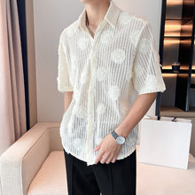 Load image into Gallery viewer, Hollow 3D Floral Short-sleeved Shirt