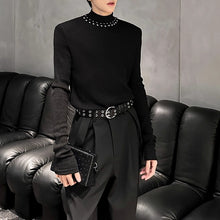 Load image into Gallery viewer, Padded Shoulder Pearl Knit T-shirt