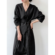 Load image into Gallery viewer, Women's Linen Shirt and Skirt Two-Piece Set