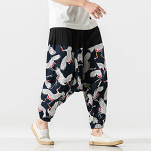 Load image into Gallery viewer, Japanese Cotton and Linen Casual Harem Lantern Crotch Pants