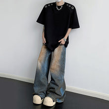 Load image into Gallery viewer, Metal Ring Shoulder Padded Loose T-shirt