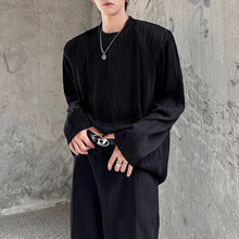 Load image into Gallery viewer, Textured Padded Shoulder Loose T-shirt