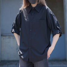 Load image into Gallery viewer, Button-down Loose Casual Black Shirt