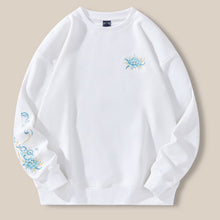 Load image into Gallery viewer, Embroidered Loose Round Neck Fleece Sweatshirt
