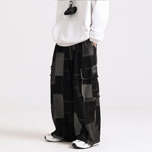 Load image into Gallery viewer, American Retro Patchwork Loose Wide-leg Jeans