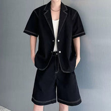 Load image into Gallery viewer, Washed Denim Relaxed-Fit Two-piece Set