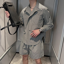 Load image into Gallery viewer, Summer Striped Shirt Shorts Set